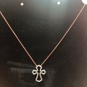 16 inch blue cross necklace 925 SS